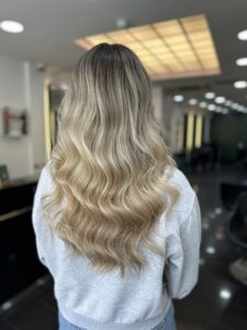 Blonde balayage at Hair & The Hound Salon in Twickenham Blonde balayage at Hair & The Hound Salon in Twickenham