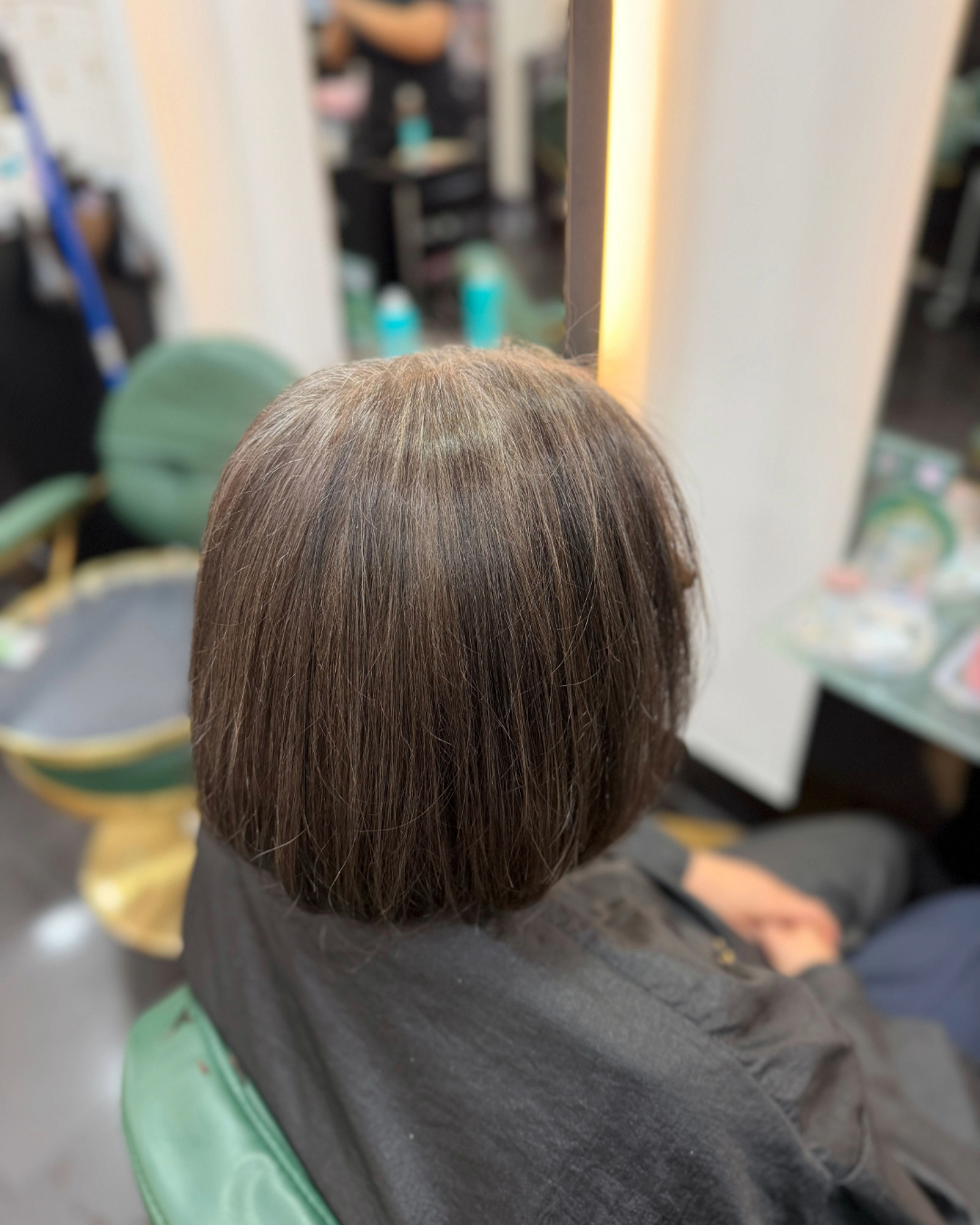 After picture following grey blending hair colouring at hair & the ound salon in Twickenham